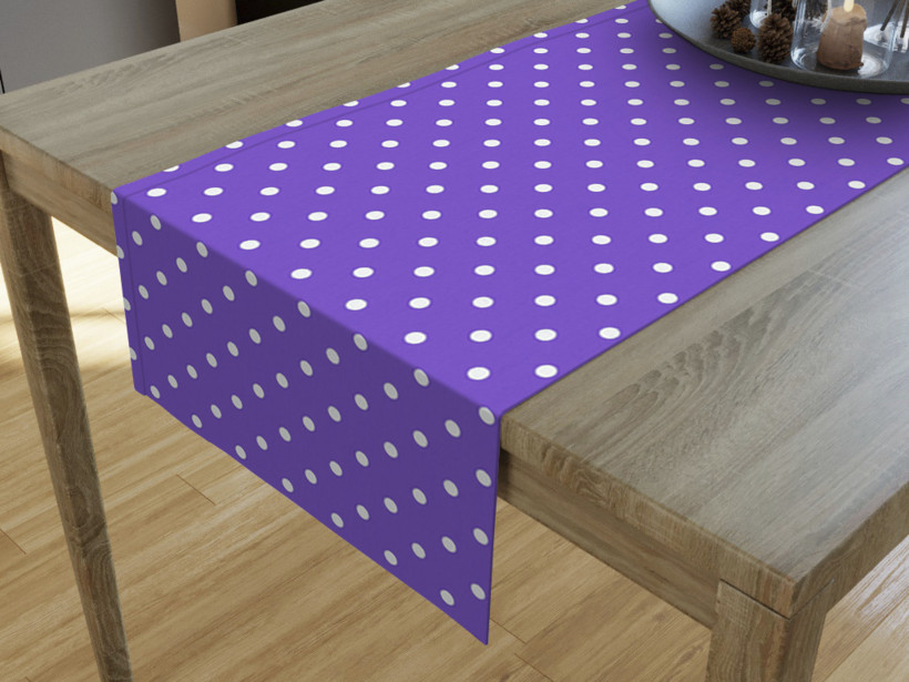 Běhoun na stůl Loneta - bílé puntíky na fialovém
