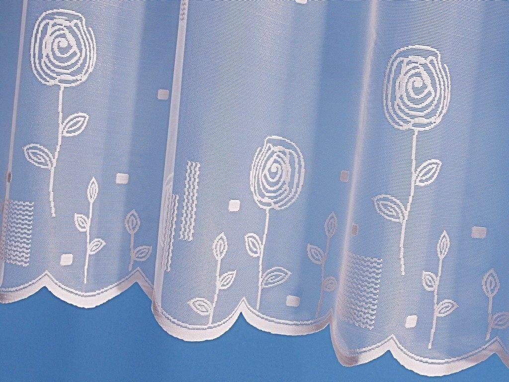 Žakárová záclona - květy - metráž