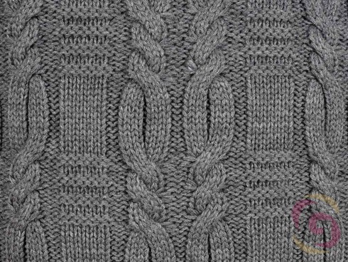 Luxusní pletený povlak na polštář vzor šedý