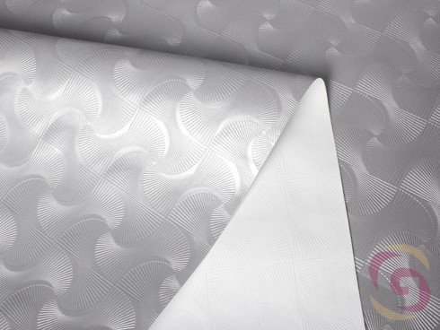 PVC ubrusovina s textilním podkladem - vzor imitace chromu