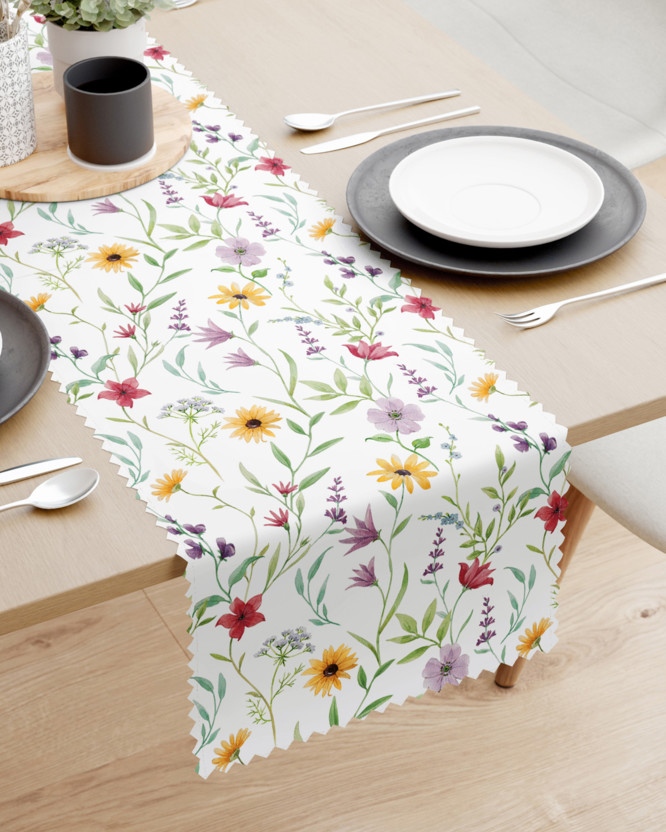 Běhoun na stůl teflonový - barevné jarní kvítí