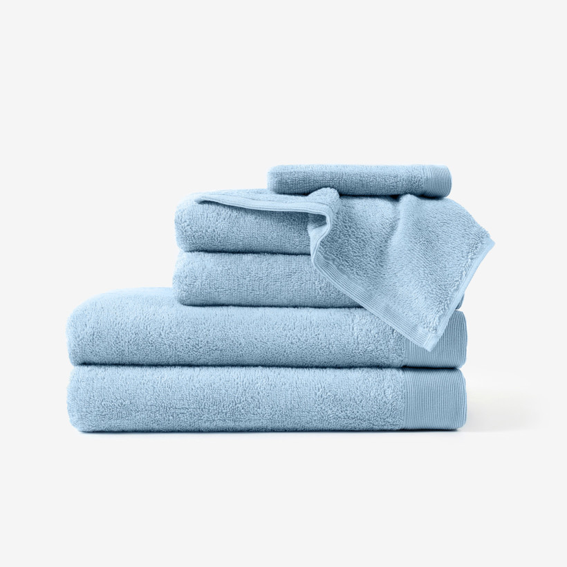Modalový ručník/osuška s přírodním vláknem - světle modrý