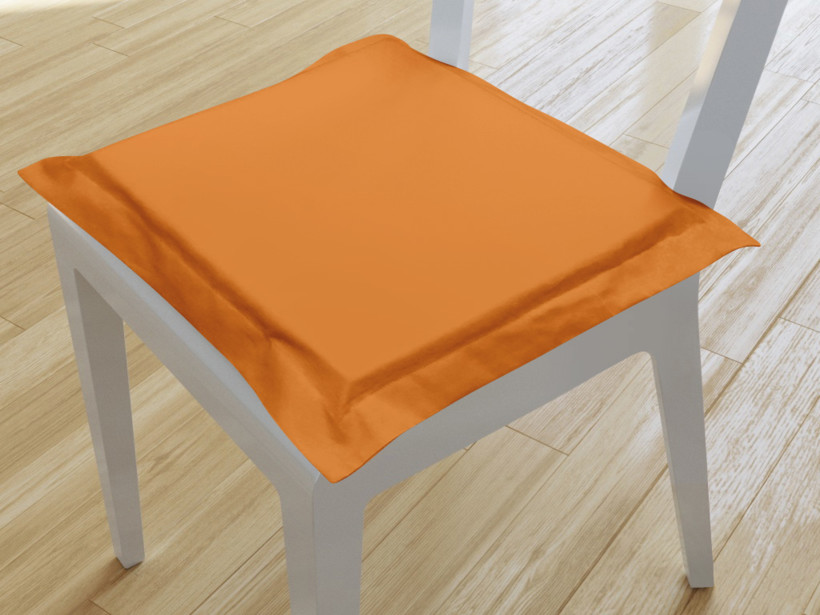 Podsedák s ozdobným lemem 100% bavlněné plátno 38x38 cm - oranžový