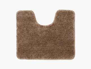 Koupelnová předložka / kobereček s vyšším chlupem a výkrojem - kávová 50x60 cm