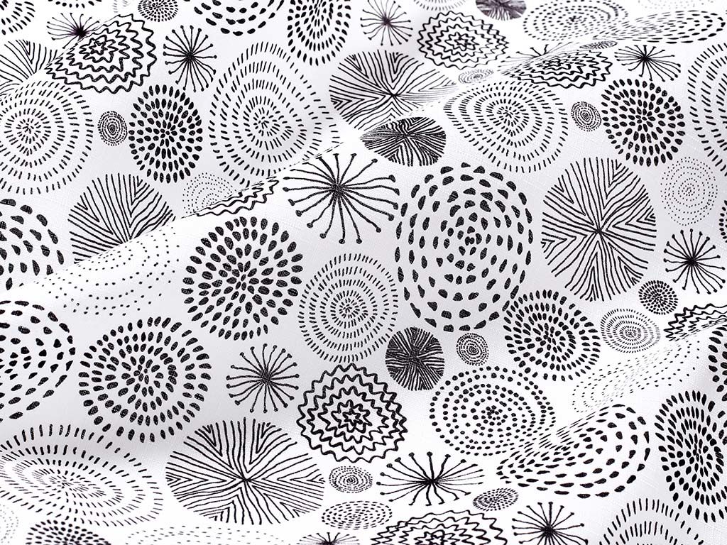 Teflonová látka na ubrusy - abstraktní kruhy