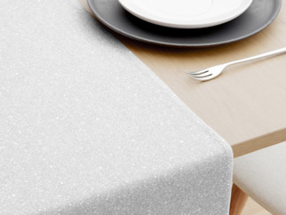 Exkluzivní vánoční běhoun na stůl - stříbrný se třpytkami