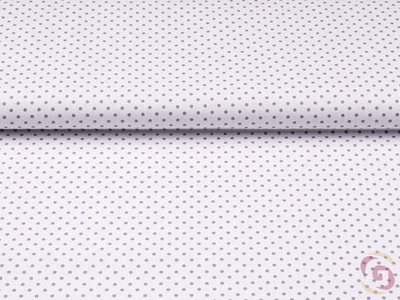 Bavlněné plátno SIMONA - vzor 494 šedé puntíky na bílém