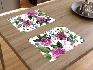 Teflonové prostírání na stůl - motiv fialových hortenzií - sada 2ks