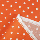 Dekorační látka Loneta - bílé puntíky na oranžovém - šířka 140, 280 cm