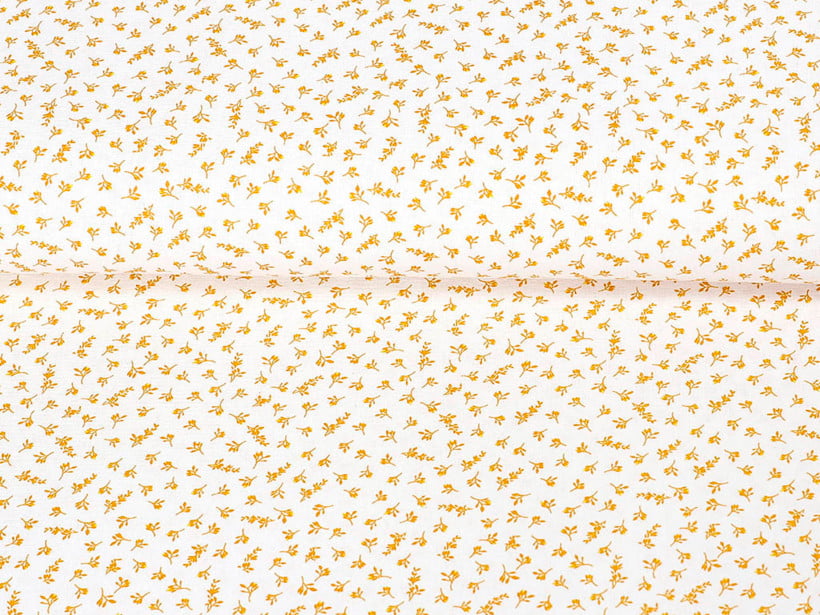 Bavlněné plátno - drobné žluté kvítí