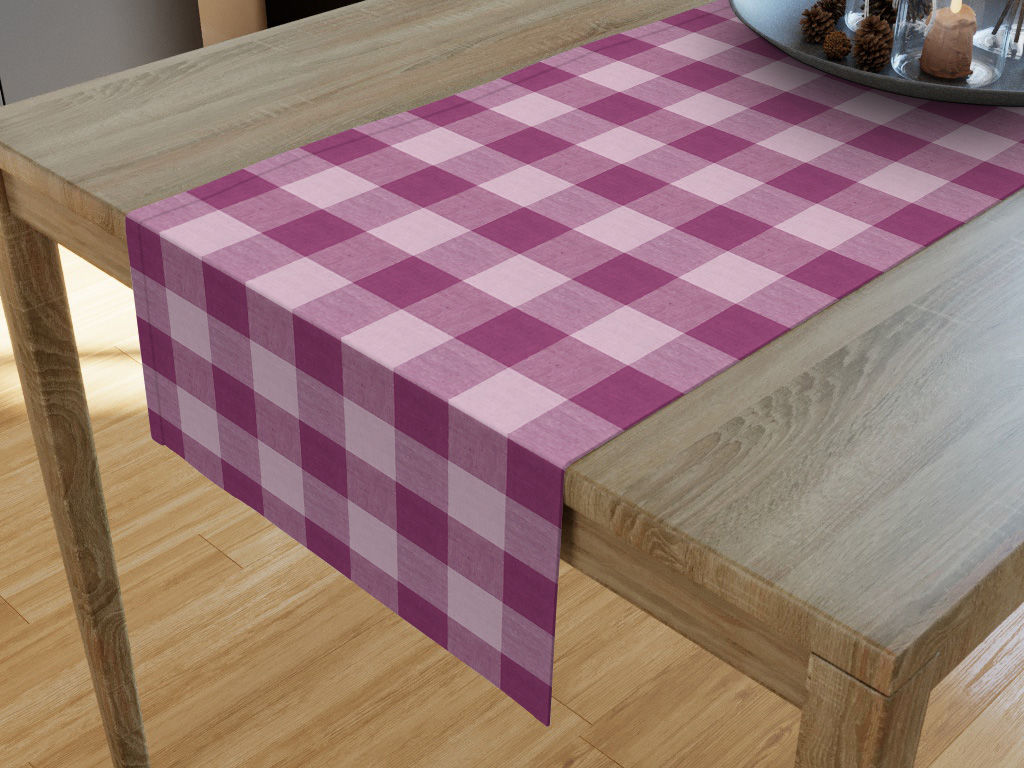 Běhoun na stůl 100% bavlna - kostka velká fialová