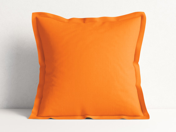Bavlněný povlak na polštář s ozdobným lemem - oranžový