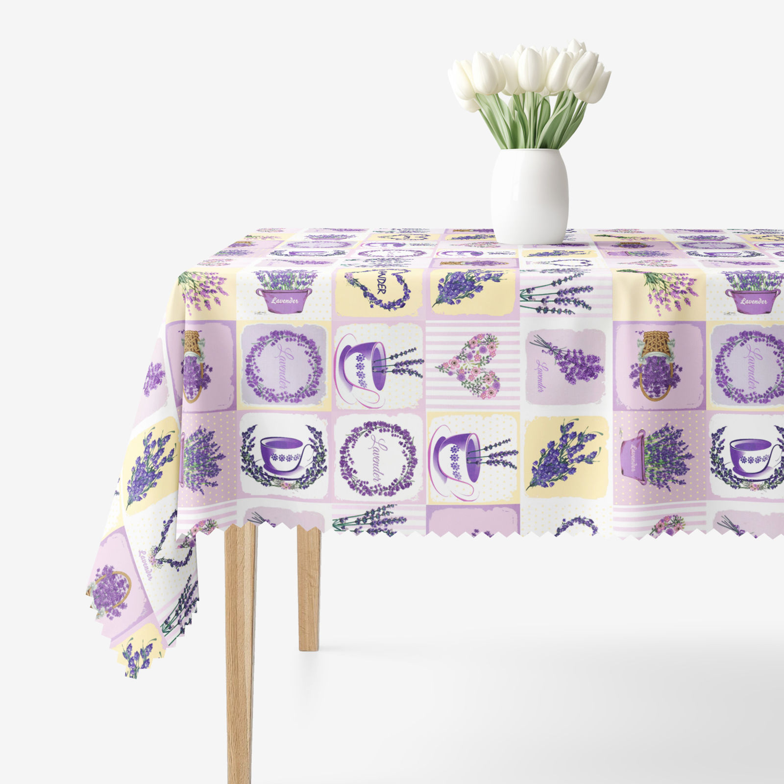 Hranatý teflonový ubrus - levandulové dekorace