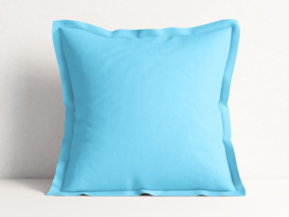 Bavlněný povlak na polštář s ozdobným lemem - světle modrý