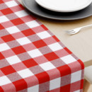 Běhoun na stůl Menorca - velké červené a bílé kostičky