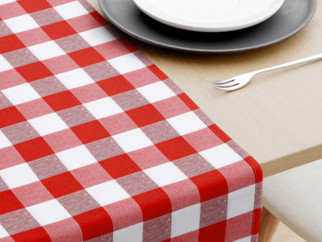 Běhoun na stůl Menorca - velké červené a bílé kostičky