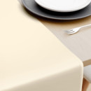 Sváteční saténový běhoun na stůl – vanilkový s leskem