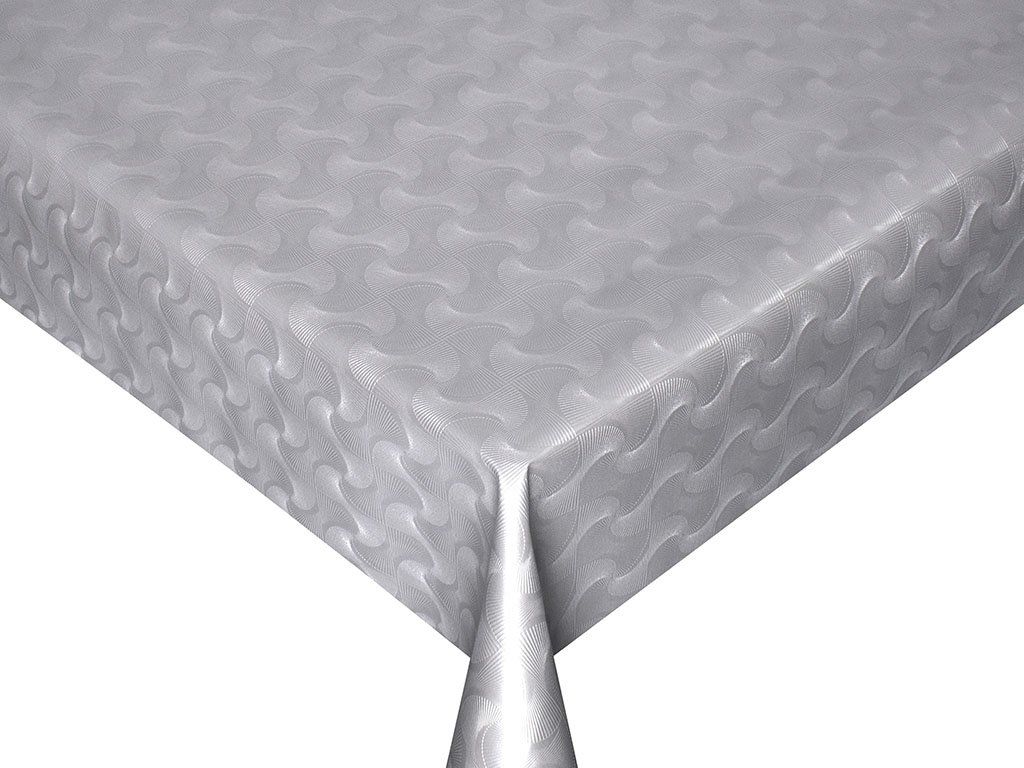 PVC ubrusovina s textilním podkladem - imitace chromu