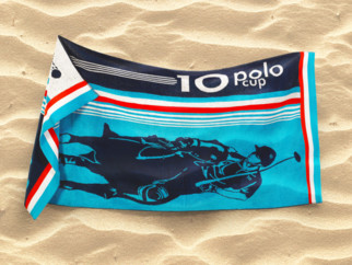 Velká froté plážová osuška POLO - modrá 90x165 cm