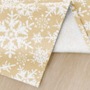 Vánoční bavlněný závěs - vzor sněhové vločky na zlatém