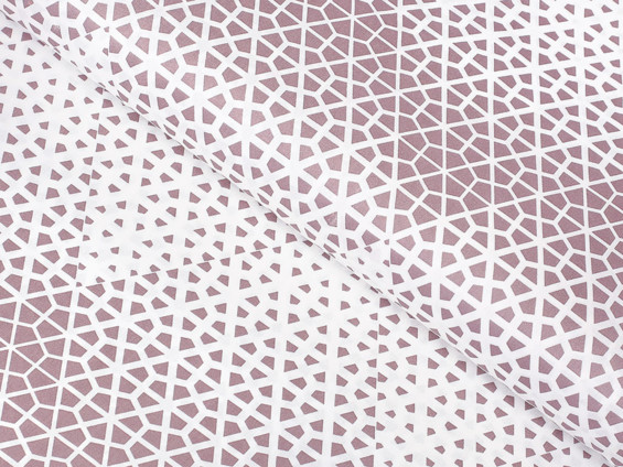 Bavlněný satén - vzor 1057 fialové polygony - metráž š. 240cm