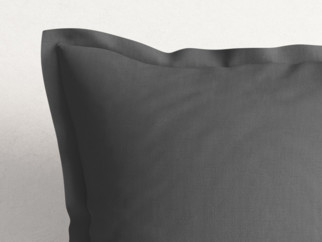 Bavlněný povlak na polštář s ozdobným lemem - tmavě šedý