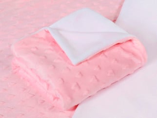 Dětská deka MINKY srdíčka - růžová - 75x100 cm