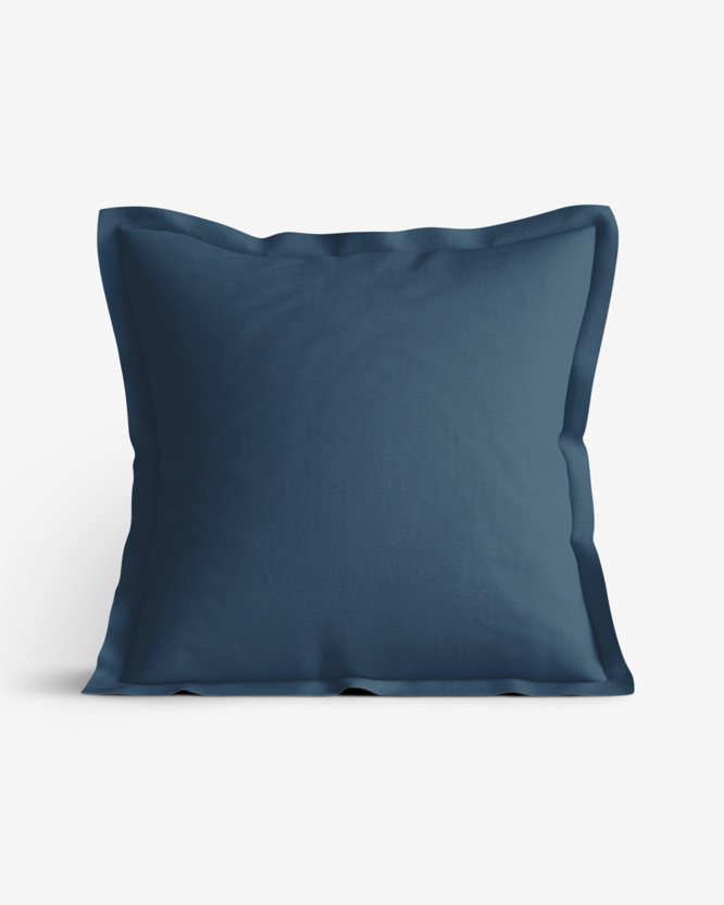 Bavlněný povlak na polštář s ozdobným lemem - námořnický modrý