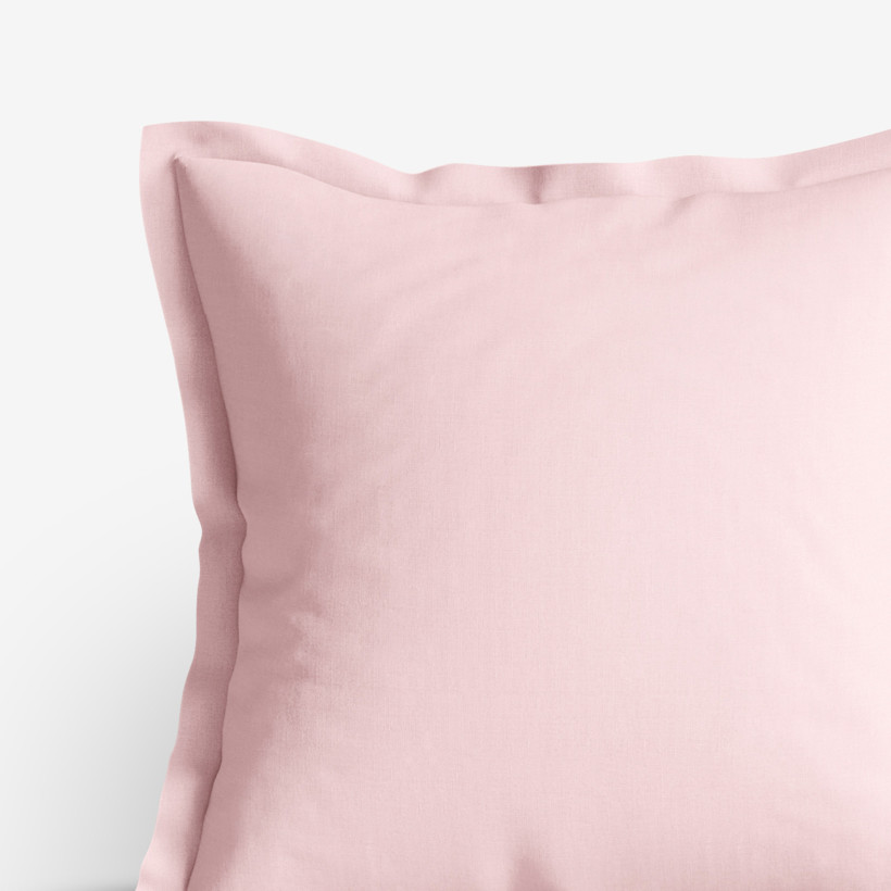 Bavlněný povlak na polštář s ozdobným lemem - pudrově růžový starý