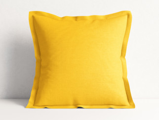 Dekorační povlak na polštář s ozdobným lemem LONETA - sytě žlutý