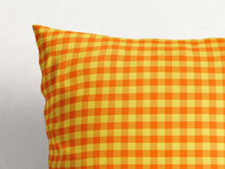 Bavlněný povlak na polštář KANAFAS - vzor malé oranžovo-žluté kostičky