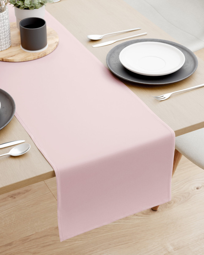 Běhoun na stůl 100% bavlněné plátno - pudrově růžový