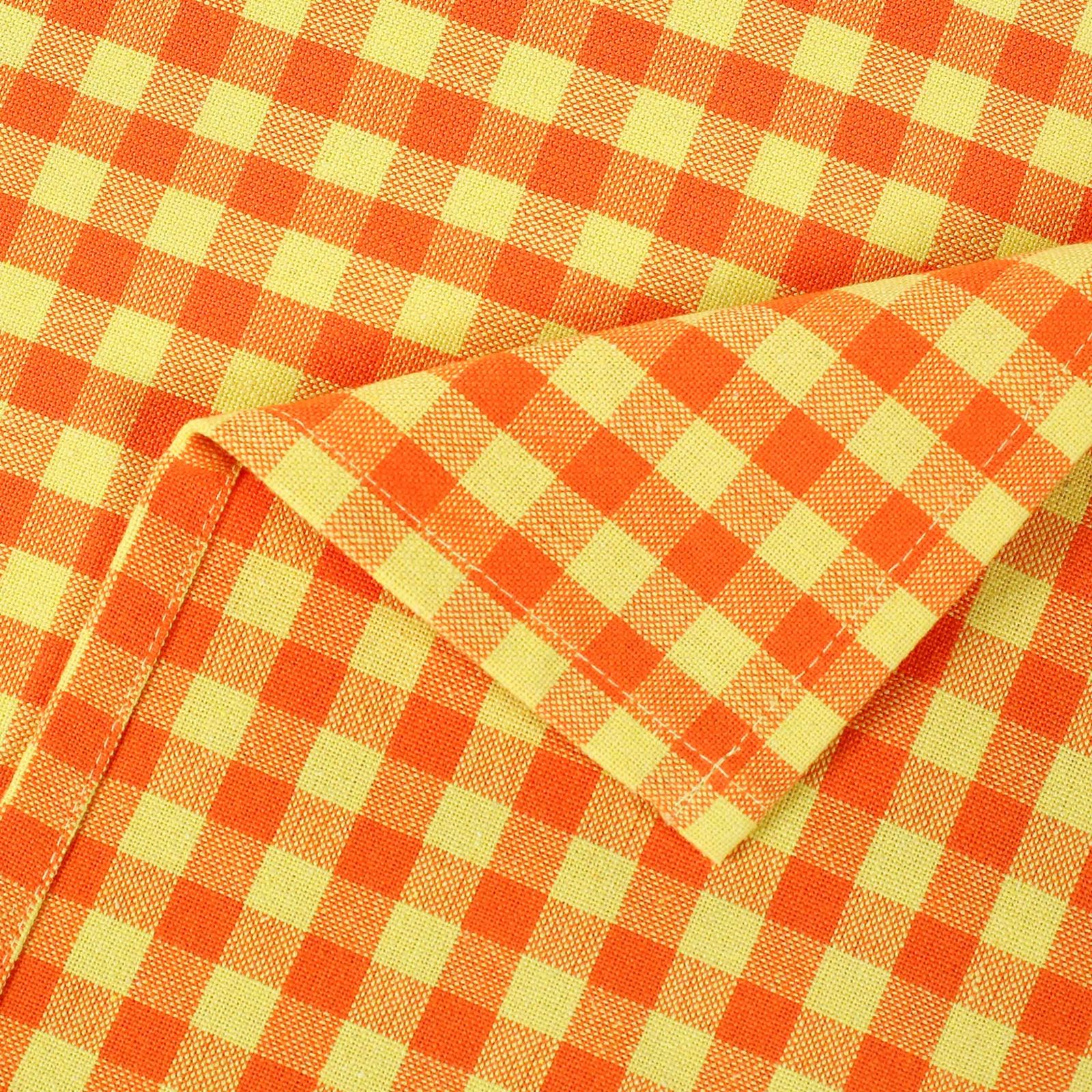 Kuchyňská bavlněná utěrka - malé oranžovo-žluté kostičky