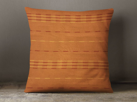 Bavlněný povlak na polštář KANAFAS - vzor oranžové pruhy