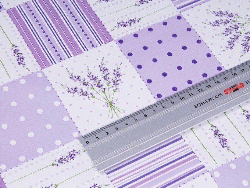 PVC ubrusovina s textilním podkladem - fialová levandule