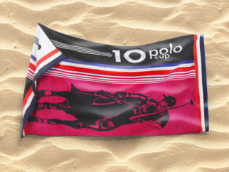 Velká froté plážová osuška POLO - růžová 90x165 cm