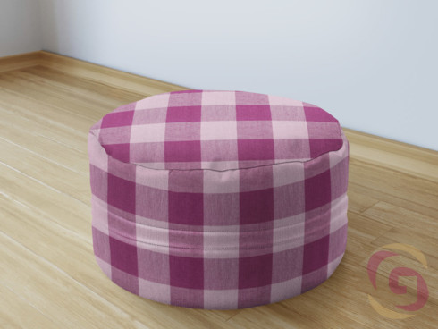 Bavlněný sedací bobek - vzor kostka velká fialová