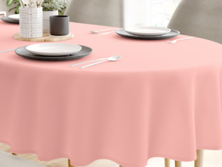 Oválný bavlněný ubrus - pastelově růžový