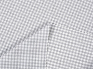 Dekorační látka MENORCA - vzor malé šedé a bílé kostičky - šířka 140 cm