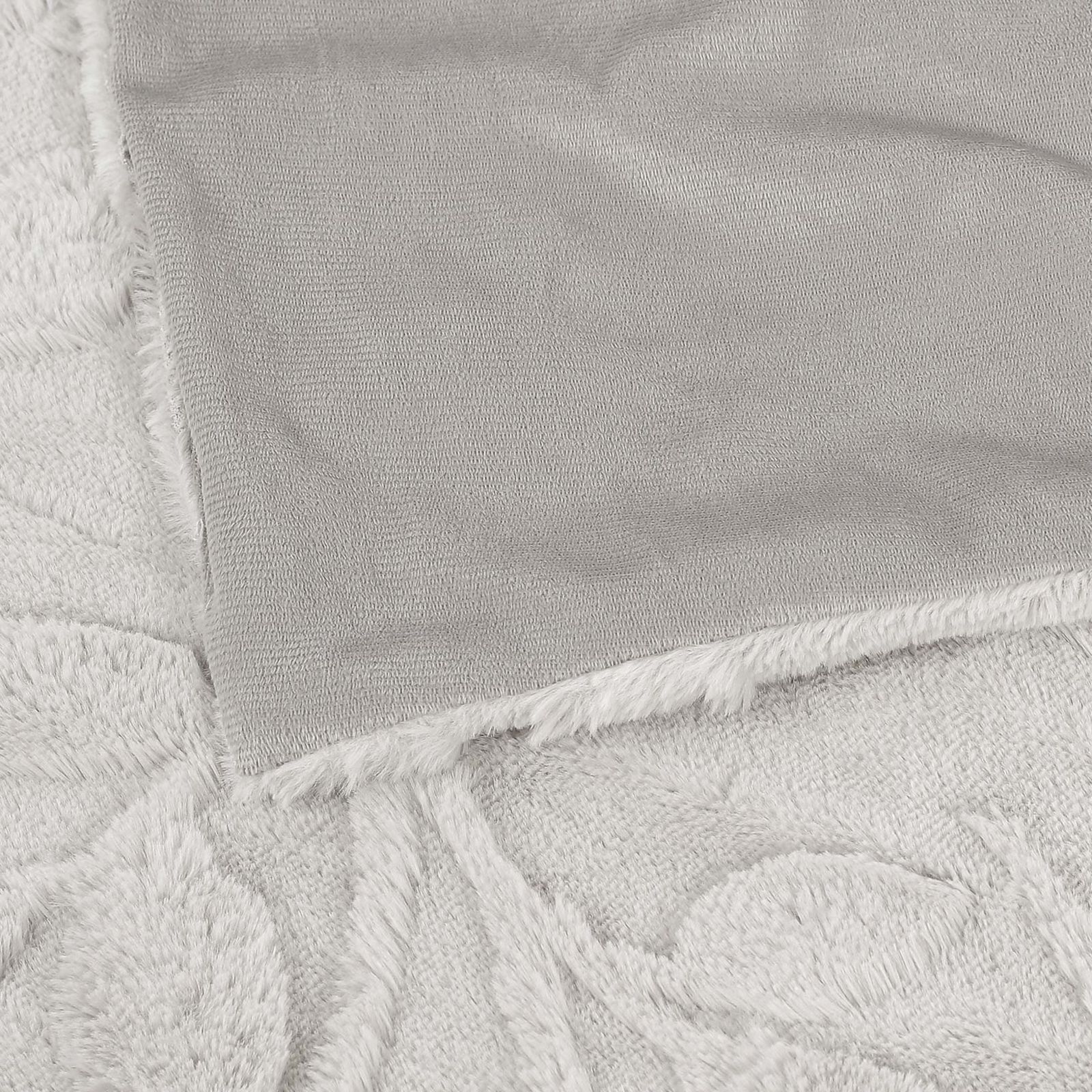 Luxusní deka z mikrovlákna - světle šedé lístky