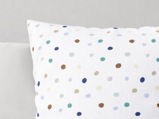 Dětský bavlněný povlak na polštář - vzor barevné puntíčky na bílém