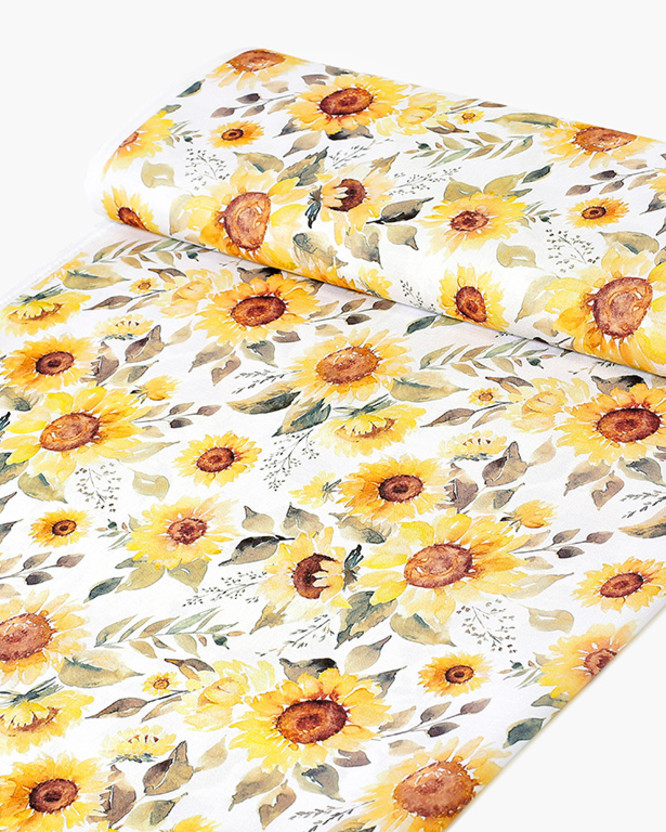Teflonová látka na ubrusy - květy slunečnice