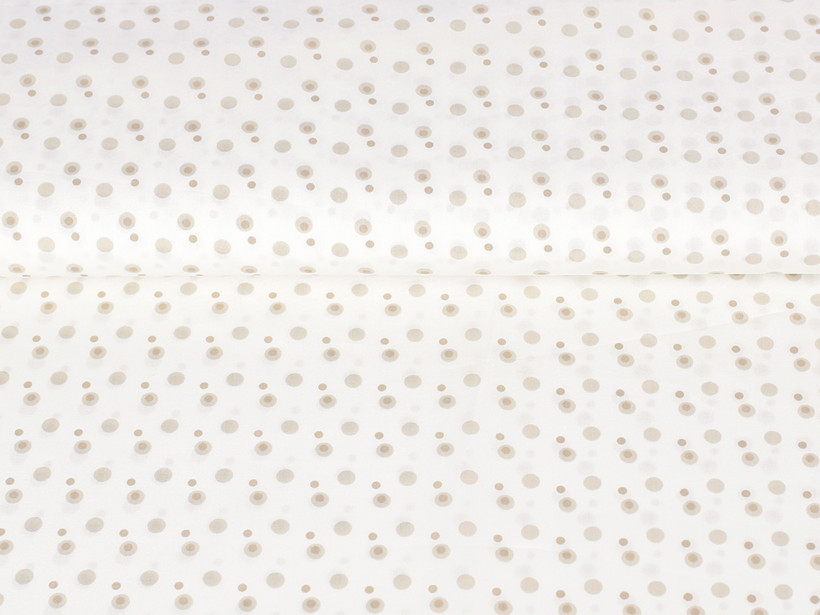Bavlněné plátno - hnědé puntíky na krémovém