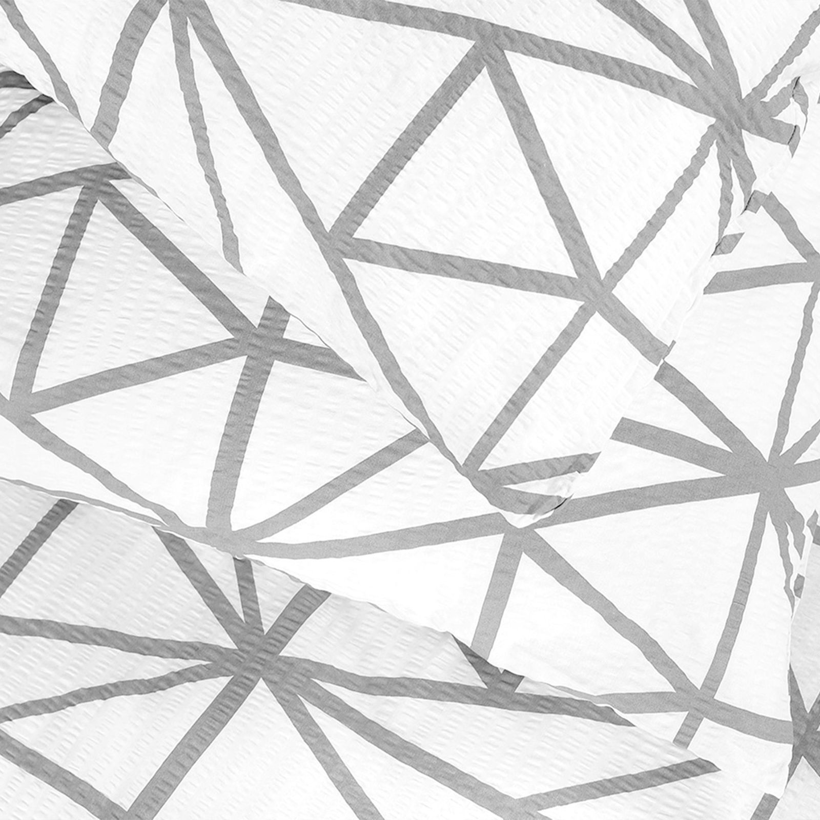 Krepové ložní povlečení Deluxe - šedé geometrické tvary na bílém