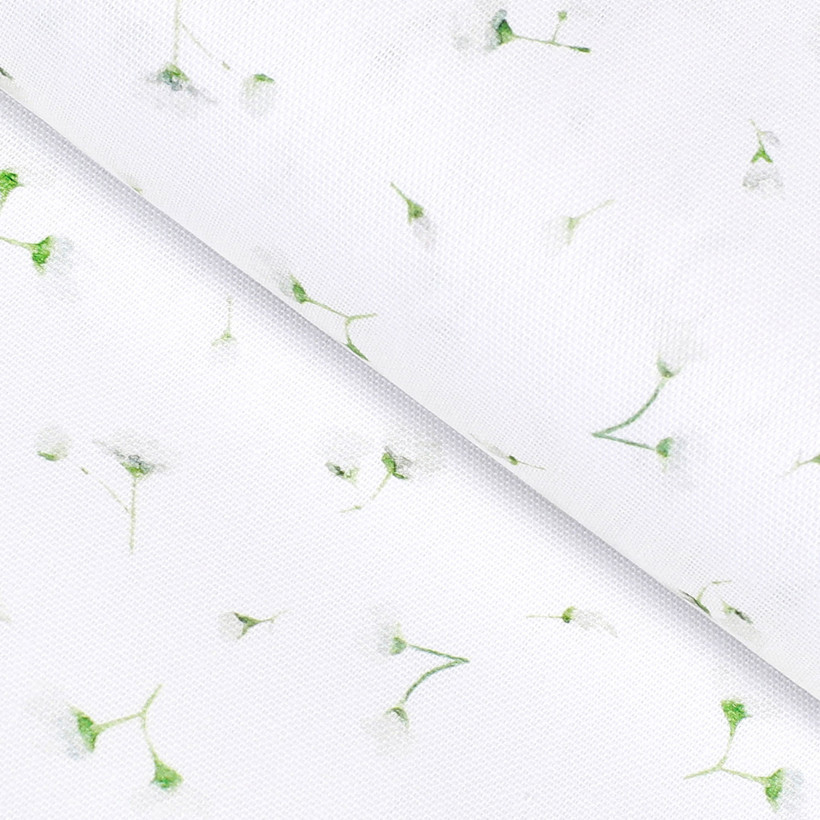 Dekorační látka Loneta - drobné květinky na bílém