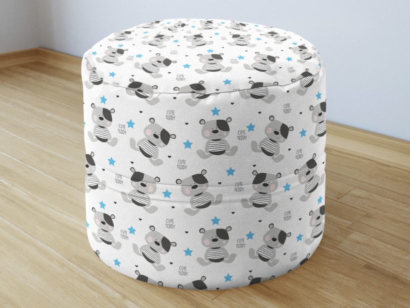 Dětský bavlněný sedací bobek 50x40 cm - roztomilí medvídci s modrými hvězdičkami