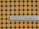 Bavlněná látka KANAFAS - vzor 056 hnědé nopky na žlutooranžovém - metráž š. 150cm
