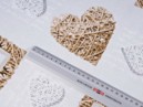 PVC ubrusovina s textilním podkladem - vzor proutěná srdce - metráž š. 140 cm