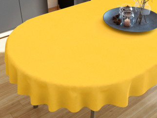 Oválný dekorační ubrus LONETA - sytě žlutý