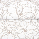 Bavlněné plátno Simona - světle béžové květy na bílém - metráž š. 145 cm